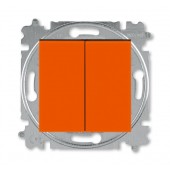 2CHH595245A6066; Переключатель 2-клавишный Levit оранжевый/дымчатый чёрный