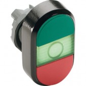 1SFA611130R1102; Кнопка двойная MPD1-11G (зеленая/красная) зеленая линза без текста