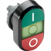 1SFA611131R1102; Кнопка двойная MPD2-11G (зеленая/красная) зеленая линза с текстом (I/O)