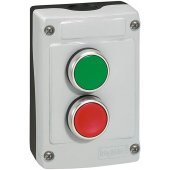 024230; Кнопочный пост управления в сборе с 2 кнопками Osmoz основание с серой крышкой