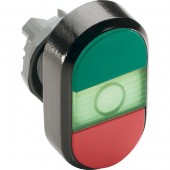 1SFA611132R1102; Кнопка двойная MPD3-11G (зеленая/красная) зеленая линза с текстом (ON/OFF)