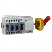 022327; Выключатель-разъединитель Vistop 100А 4P рукоятка сбоку красная рукоятка/желтая панель