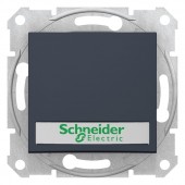 SDN1600370; Sedna Графит Выключатель кнопочный с подсветкой и полем для надписи 10A 250В (сх.1а)