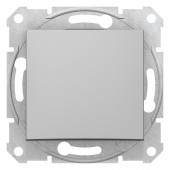 SDN0700160; Sedna Выключатель одноклавишный кнопочный 10А (сх.1) алюминий
