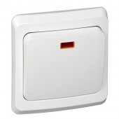 KC10-002B; Этюд Выключатель кнопочный одноклавишный с подсветкой белый