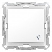 SDN0900321; Sedna Выключатель скрытой установки кнопочный с символом "свет" 10А 250В IP44 белый