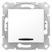 SDN1600121; Sedna Выключатель одноклавишный кнопочный с подсветкой 10А (сх.1) белый