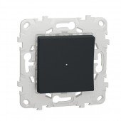 NU551554; Unica New Антрацит Светорегулятор LED Wiser нажимной, универсальный 7-200Вт