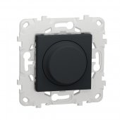 NU551454; Unica New Антрацит Светорегулятор LED поворотно-нажимной, универсальный 5-200Вт