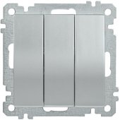 EVB30-K23-10; Выключатель 3 клавиши ВС10-3-0-Б 10А BOLERO серебрянный