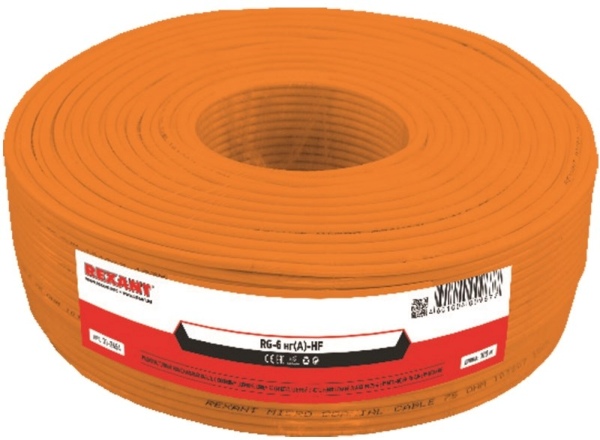 Rexant (Рексант) 01-2654; Кабель коаксиальный RG-6U+Cu нг(А)-HF, Cu/Al ...